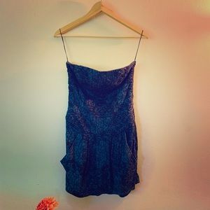 Trf Cute no sleeve dress navy with pattern